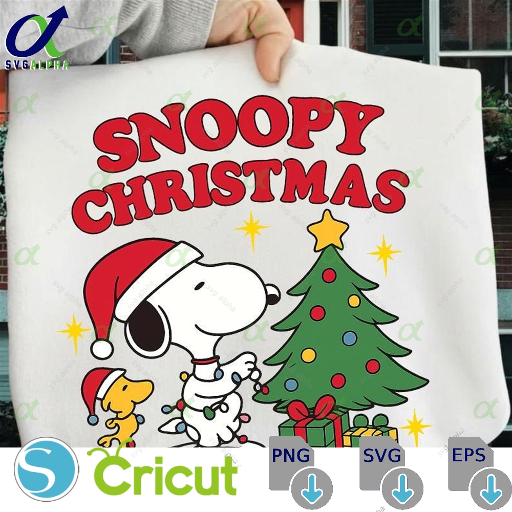 Snoopy Christmas Png Cute Cartoon Dog With Santa Hat Holiday Pet Sublimation Design Funny Christmas Puppy Svg